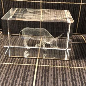 3 D crystal cube laser bull New no tag